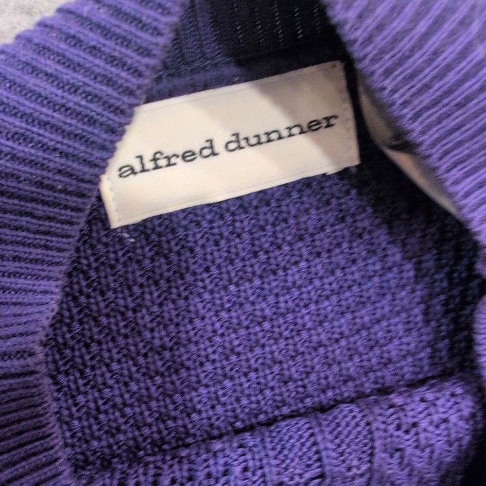 Alfred Dunner Women's Purple Mock Neck Cable Knit Sweater Size L - Picture 2 of 4